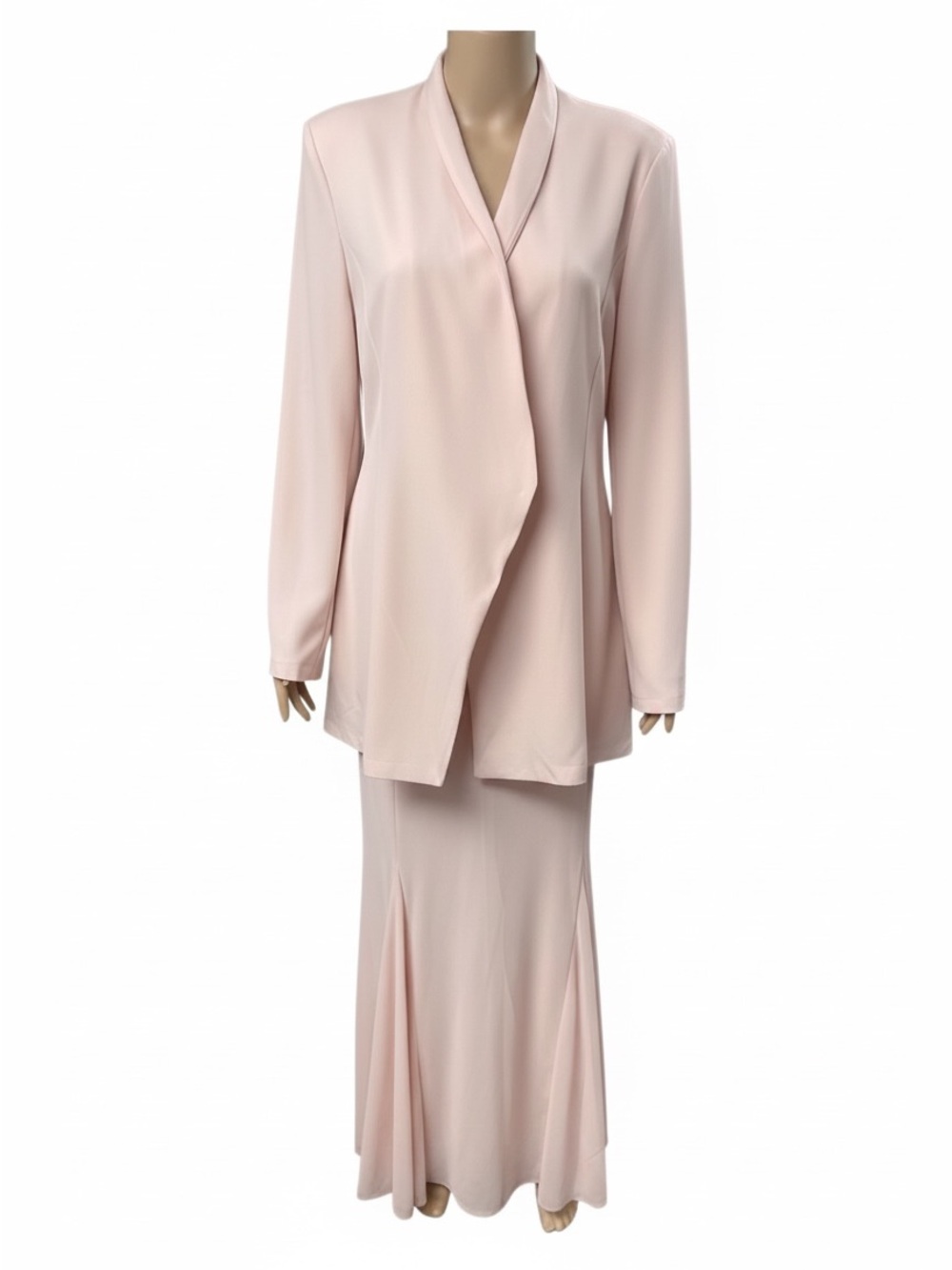 Chic Blush Pink Blazer with Matching Maxi Skirt - Picture 2 of 4